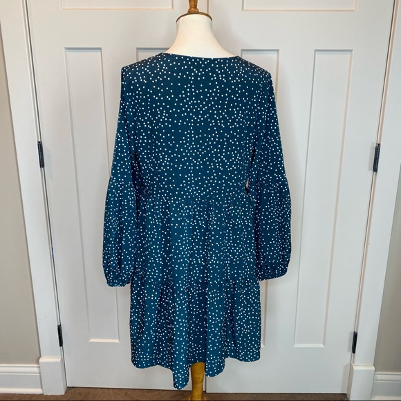 Casual Swing Ruffle Dress Fall Winter V Neck size large - Picture 6 of 7